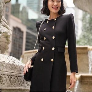 Express Black Coat with Gold Accents